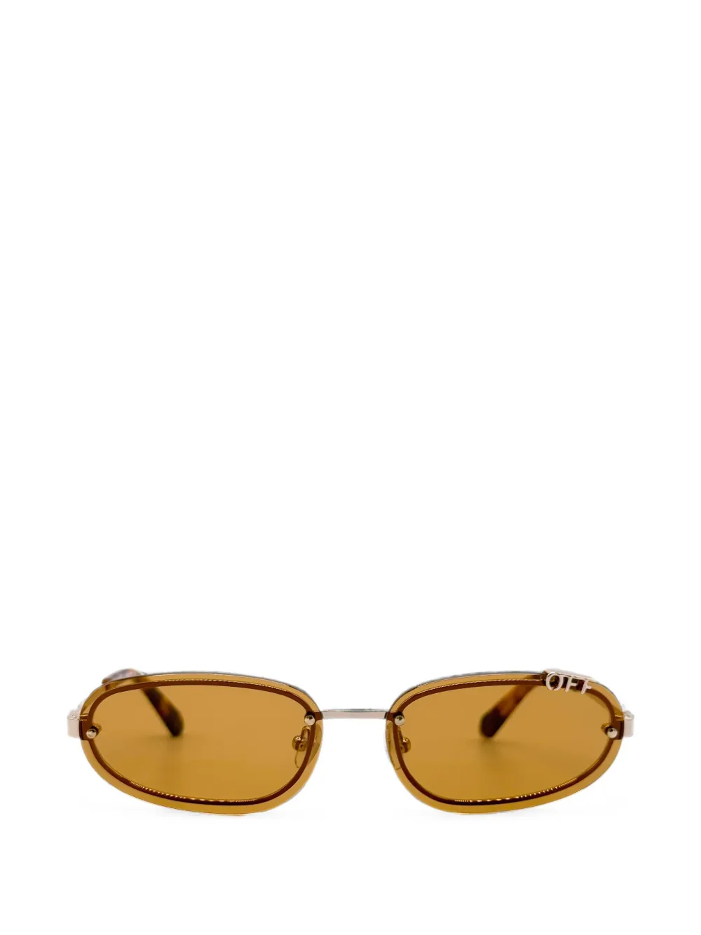 Off-White rimless oval-frame sunglasses - Marrone