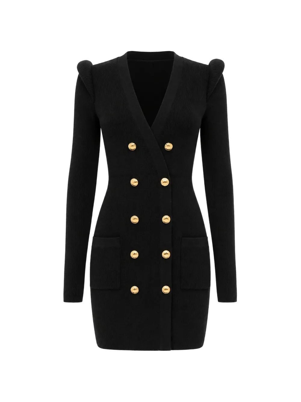 Elisabetta Franchi Gebreide mini-jurk met 3D-details Zwart