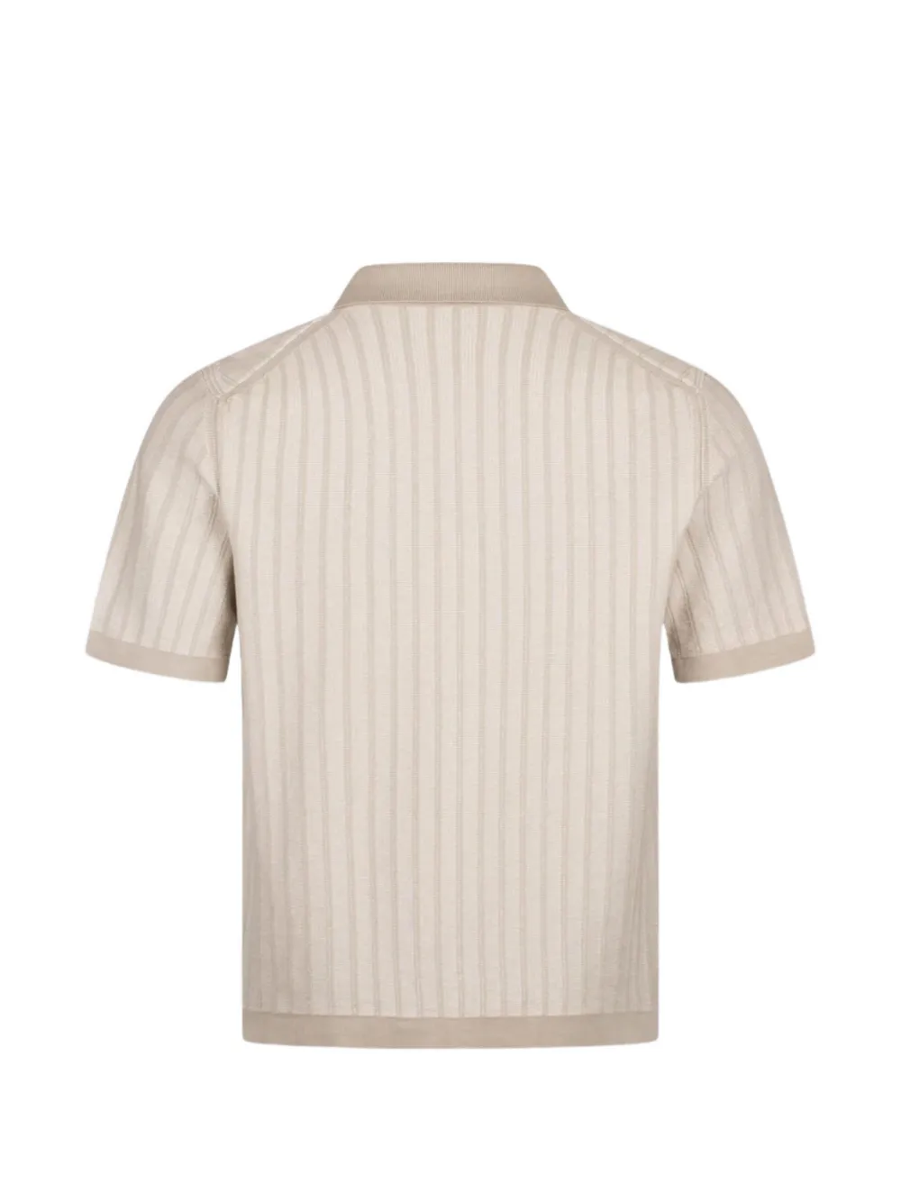 BOSS Ribgebreid vest met korte mouwen Beige