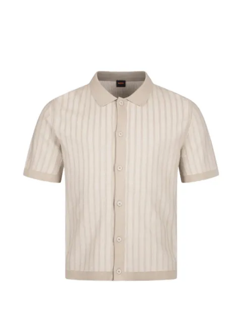 BOSS ribbed-knit short-sleeve cardigan
