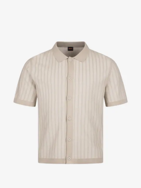 BOSS ribbed-knit short-sleeve cardigan