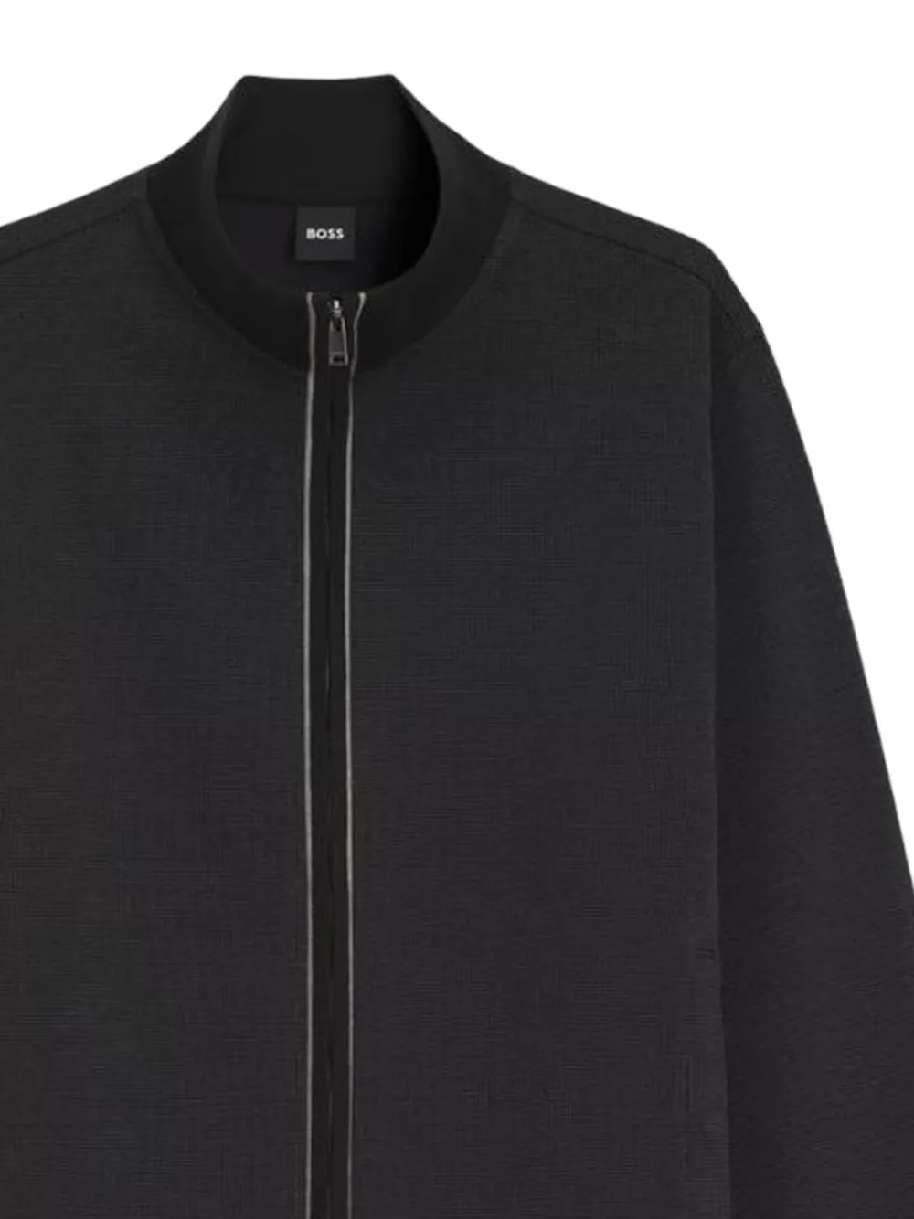 BOSS Sweater met rits Zwart