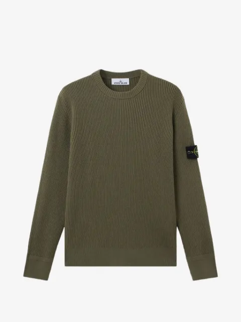 Stone Island regular-fit crewneck jumper with fine-ribbed trims