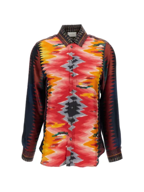 Pierre-Louis Mascia Aloe graphic-print silk shirt