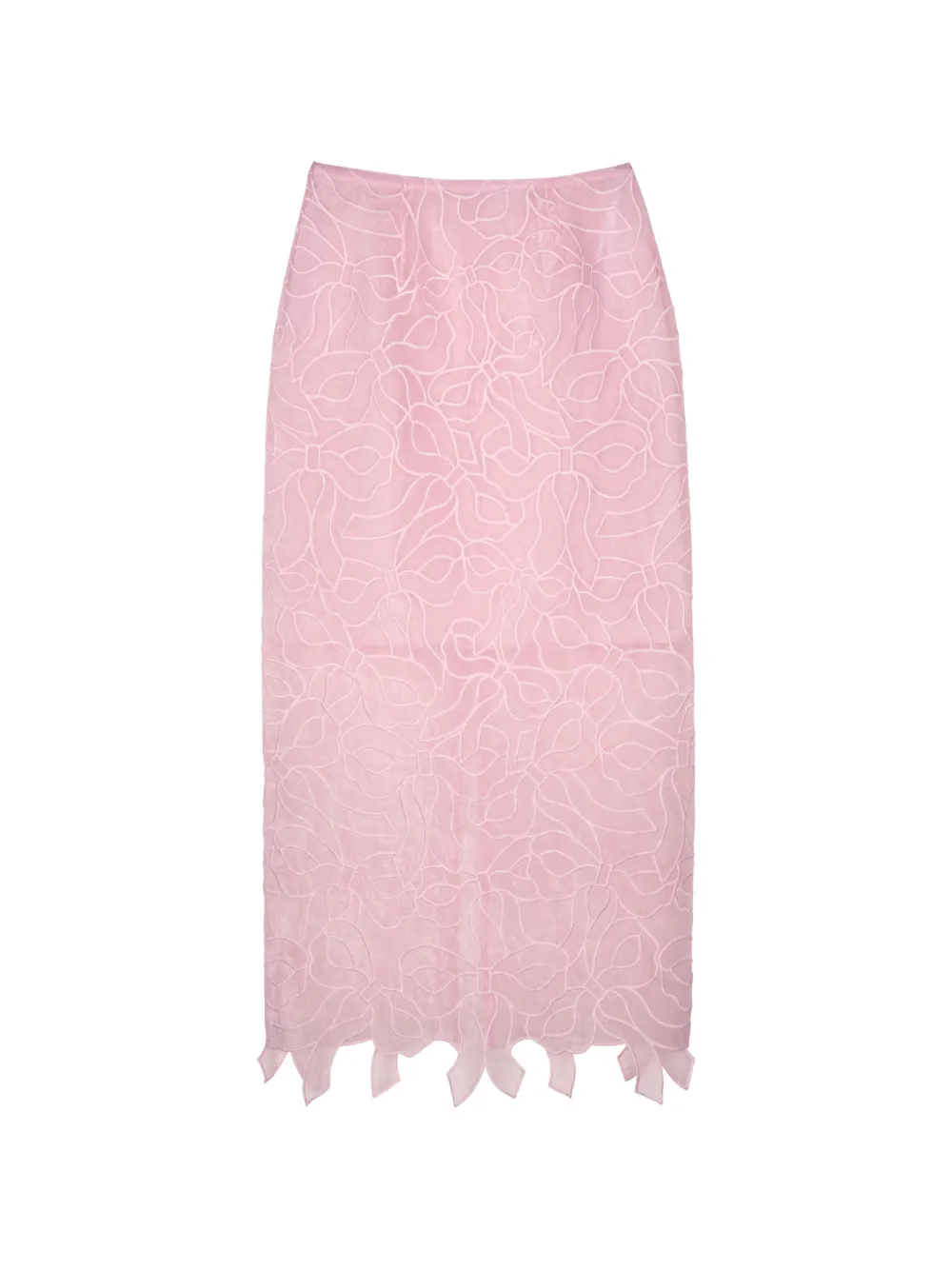 Cecilie Bahnsen Gus bow-embroidered pencil midi skirt - Rosa