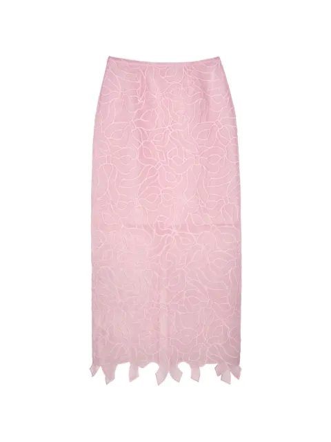 Cecilie Bahnsen Gus bow-embroidered pencil midi skirt