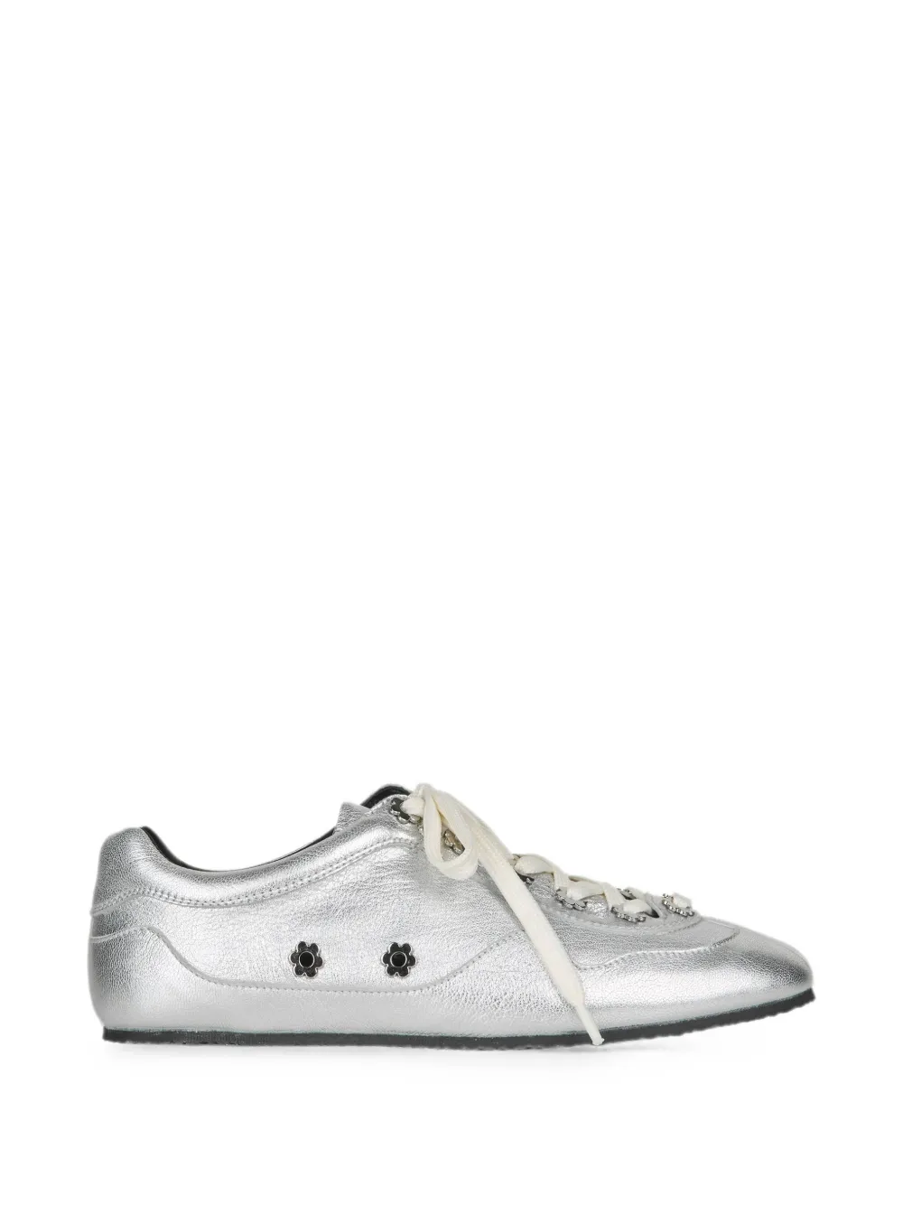 Cecilie Bahnsen CBBlaise flower-embellished leather sneakers - Silber