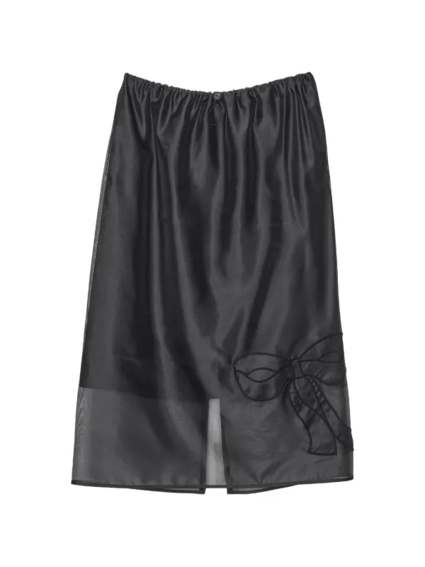 Cecilie Bahnsen Cbbria Bow-embroidered Midi Skirt in Black