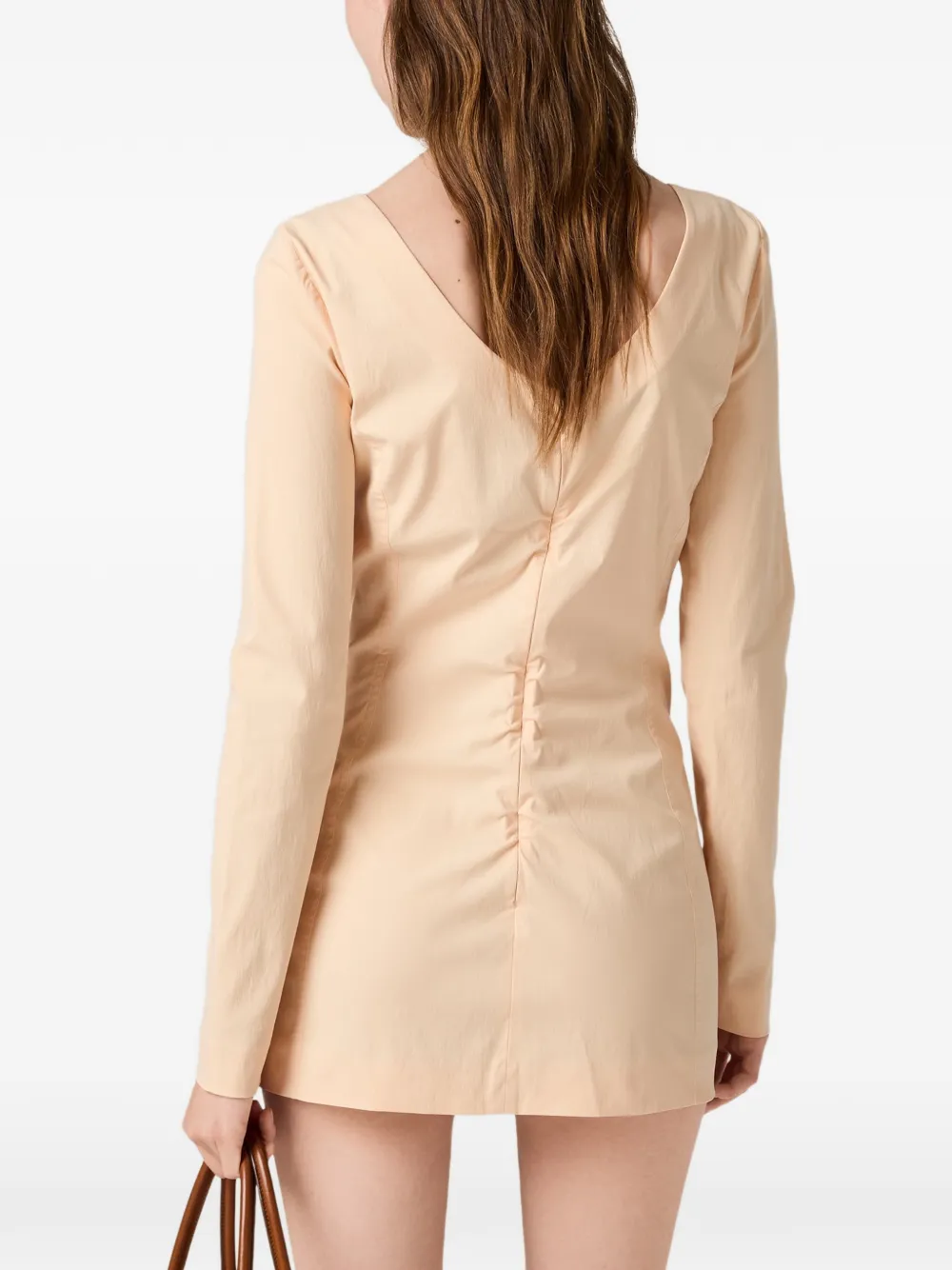 Miu Stretch popeline mini-jurk Beige