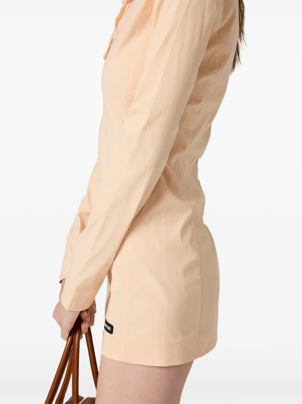 Miu Stretch popeline mini-jurk Beige