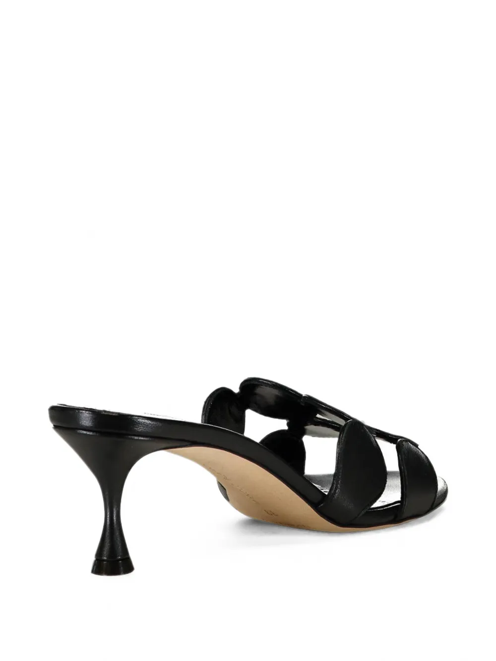 Manolo Blahnik Haribal appliqué leather sandals Zwart