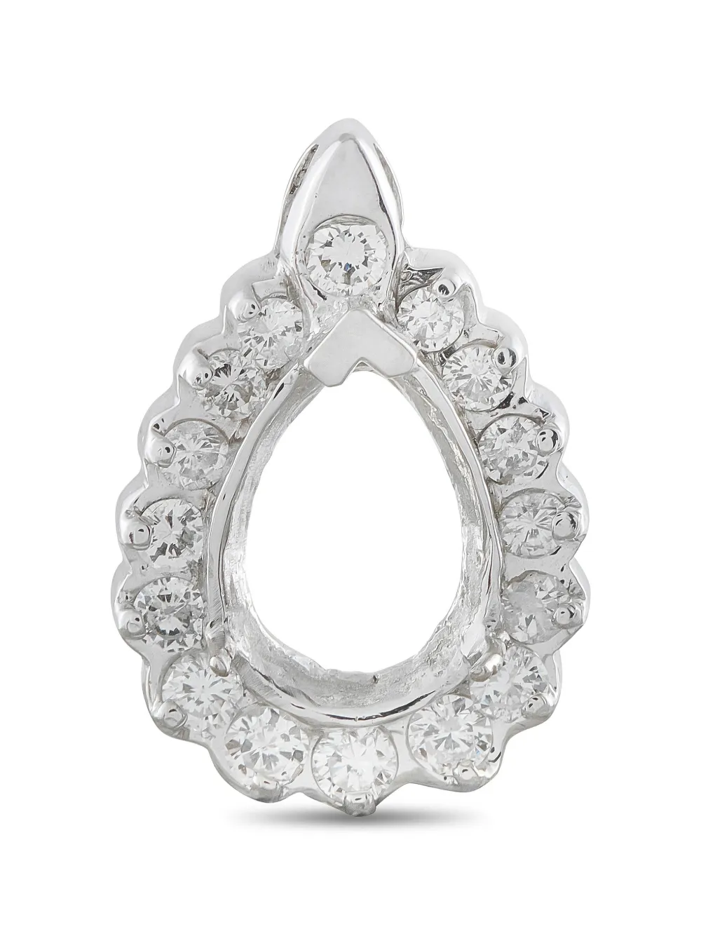 LB Exclusive diamond pear halo pendant - Silber