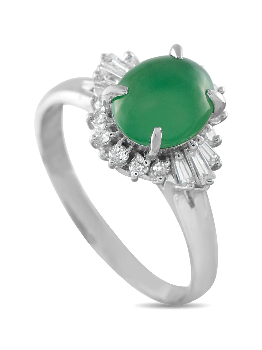 LB Exclusive jadeite and diamond ring - Silber