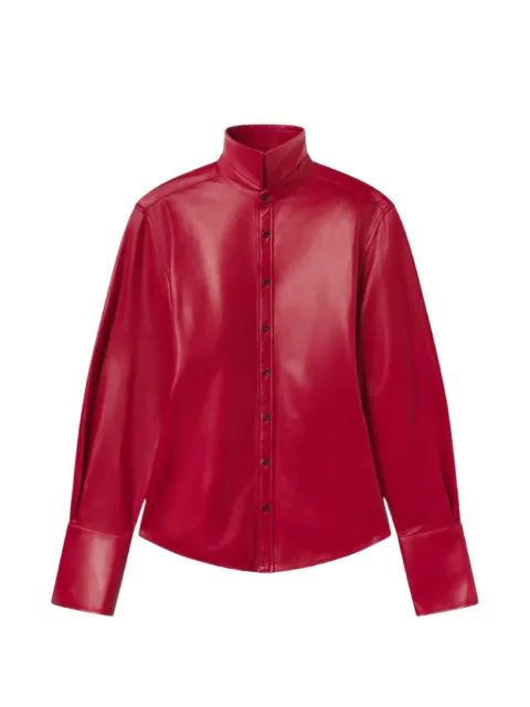 Co high-neck leather shirt