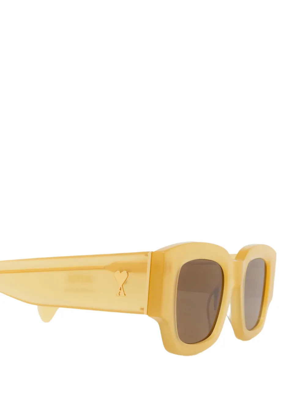 AMI Paris Ami de Coeur zonnebril met rechthoekig montuur Beige