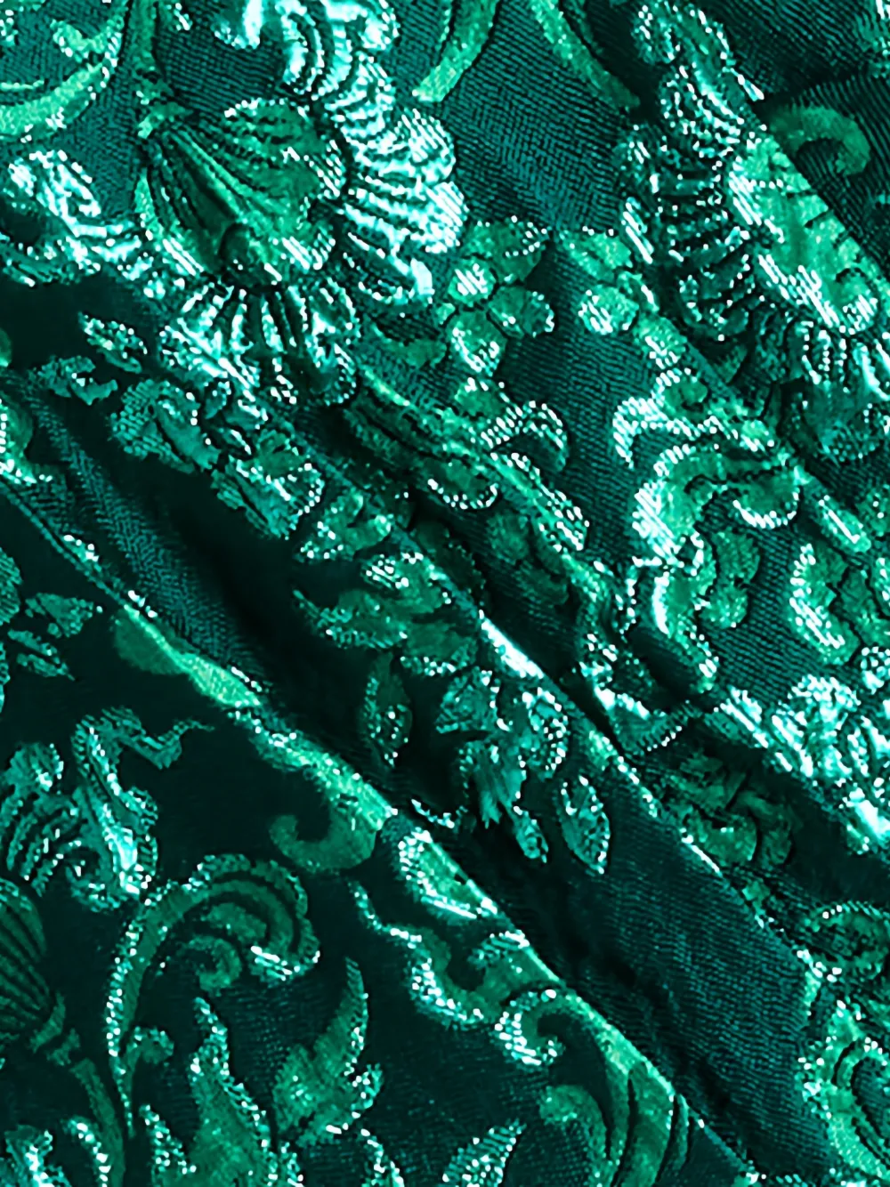 Tadashi Shoji Corliss peplum maxi-jurk met damast-patroon Groen