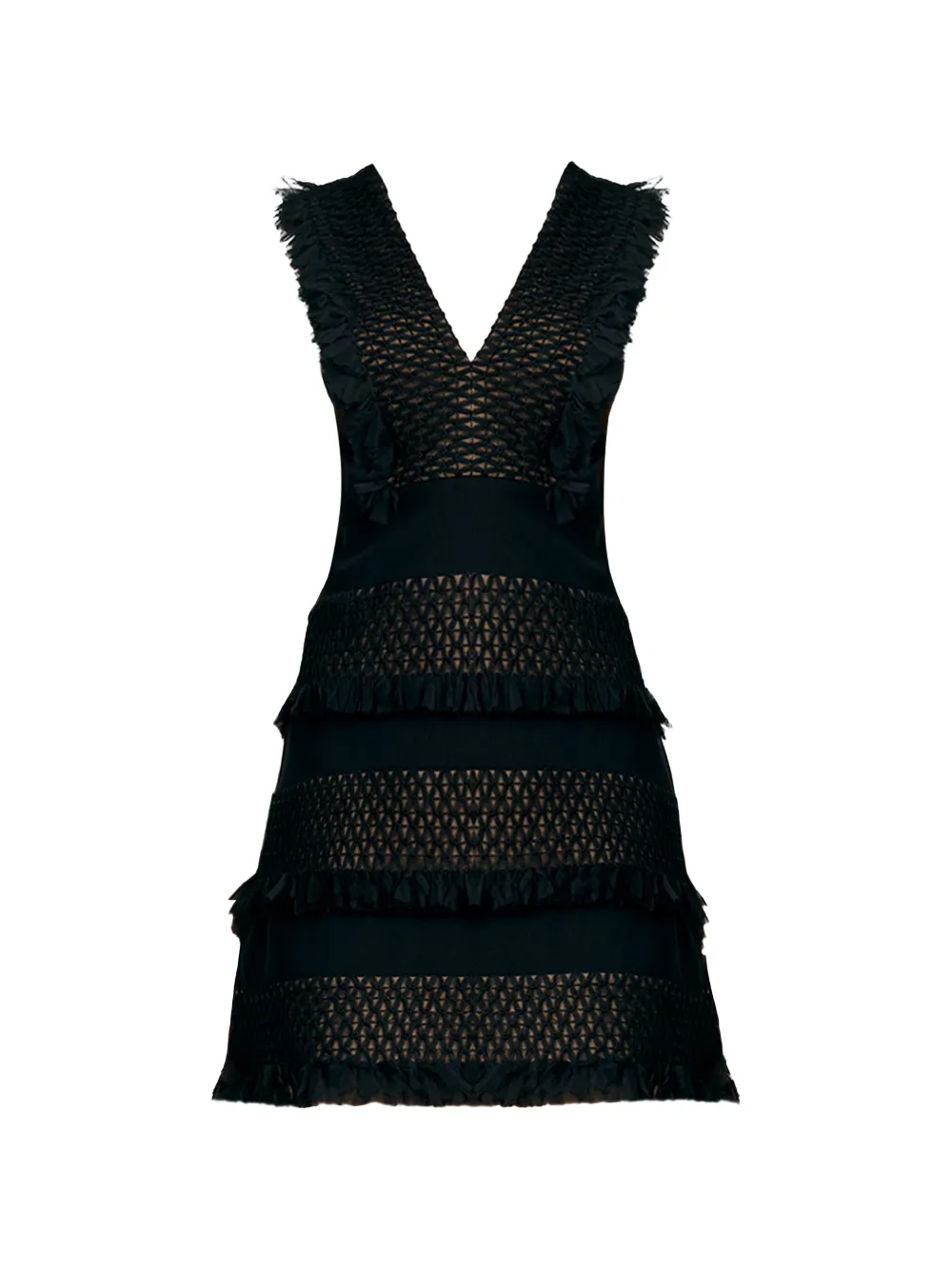 Tadashi Shoji Axl fringe mini dress - Schwarz