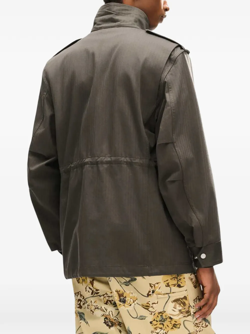 Kenzo Paris Emblem jack met visgraatpatroon Groen