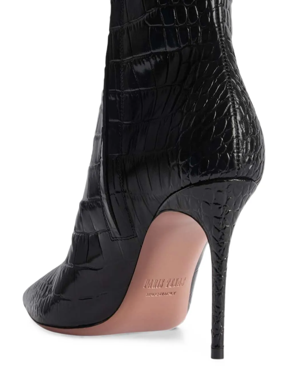 Paris Texas Vera 85 croco print high boots Zwart