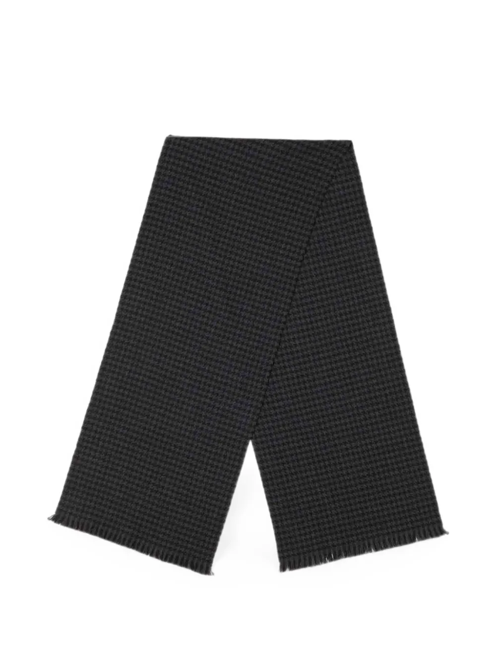 TOM FORD houndstooth-pattern fringed-edge scarf - Schwarz