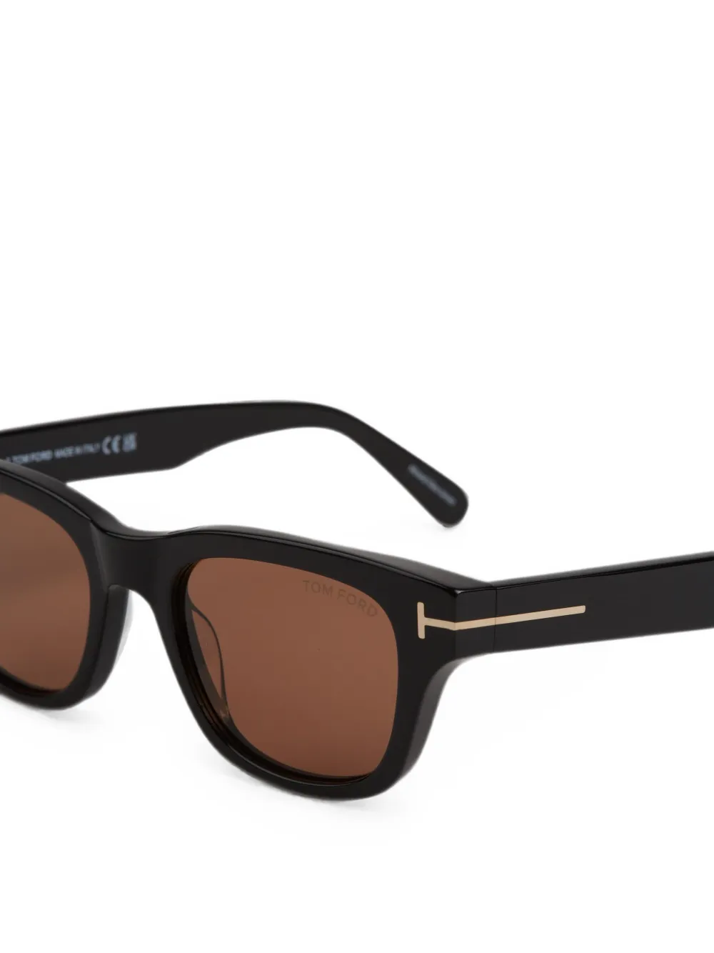 TOM FORD Eyewear Zonnebril met vierkant montuur en T-logo Zwart