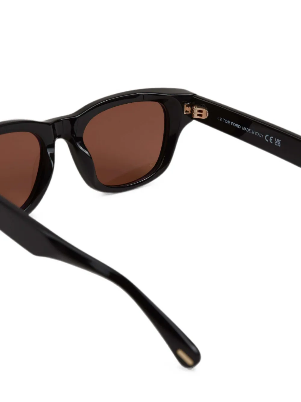 TOM FORD Eyewear Zonnebril met vierkant montuur en T-logo Zwart