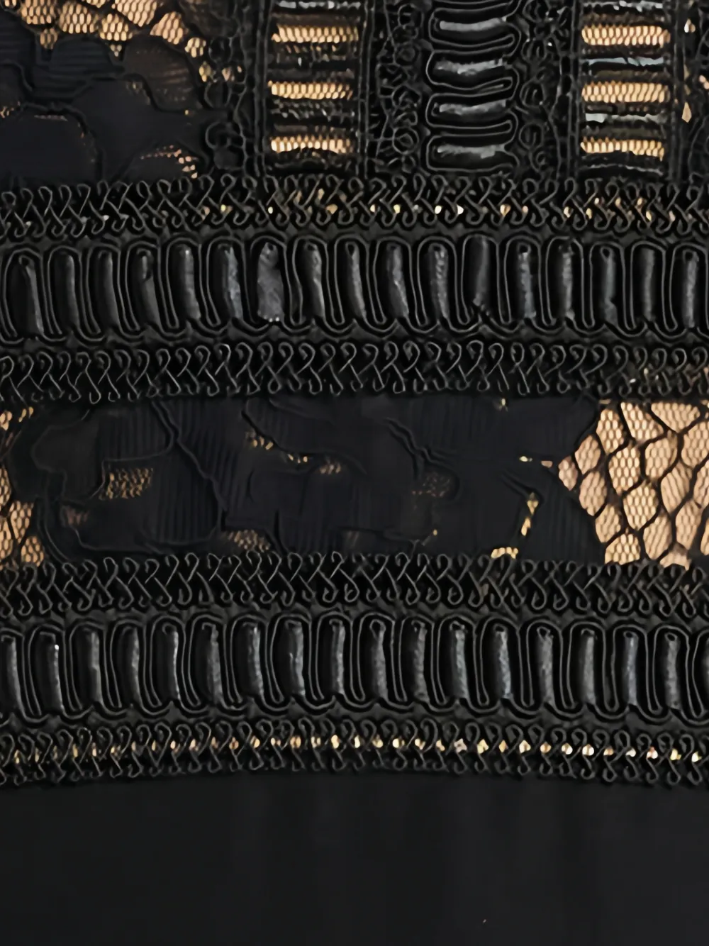 Tadashi Shoji Catrine maxi-jurk met kanten vlakken Zwart