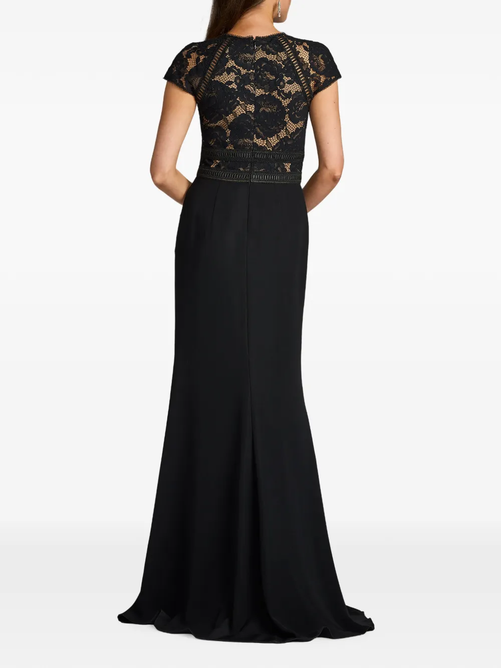 Tadashi Shoji Catrine maxi-jurk met kanten vlakken Zwart