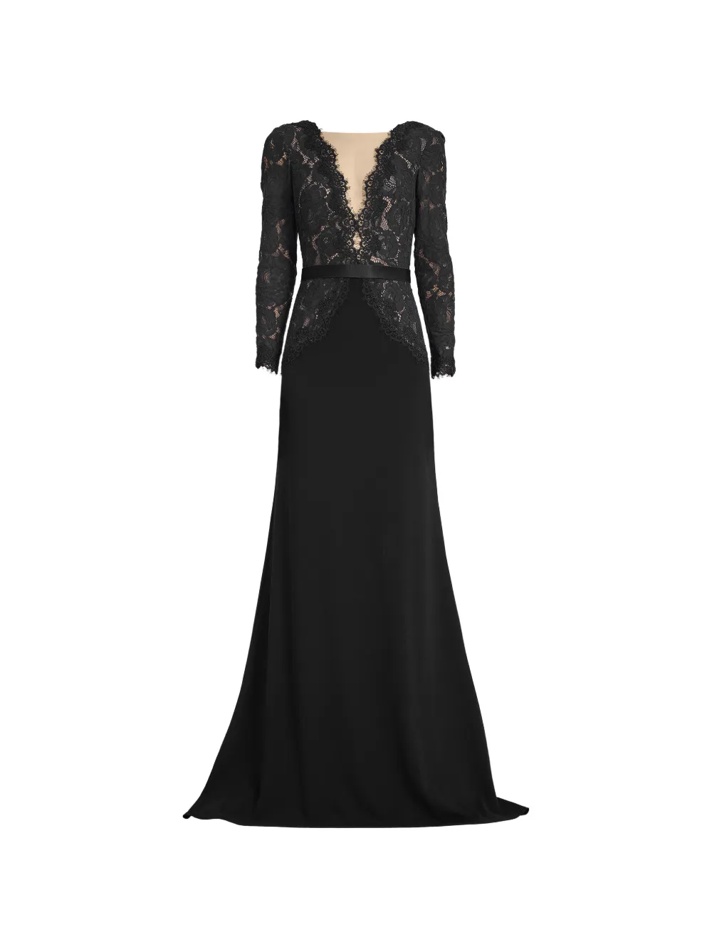 Tadashi Shoji Corwin lace-panelled belted gown - Schwarz
