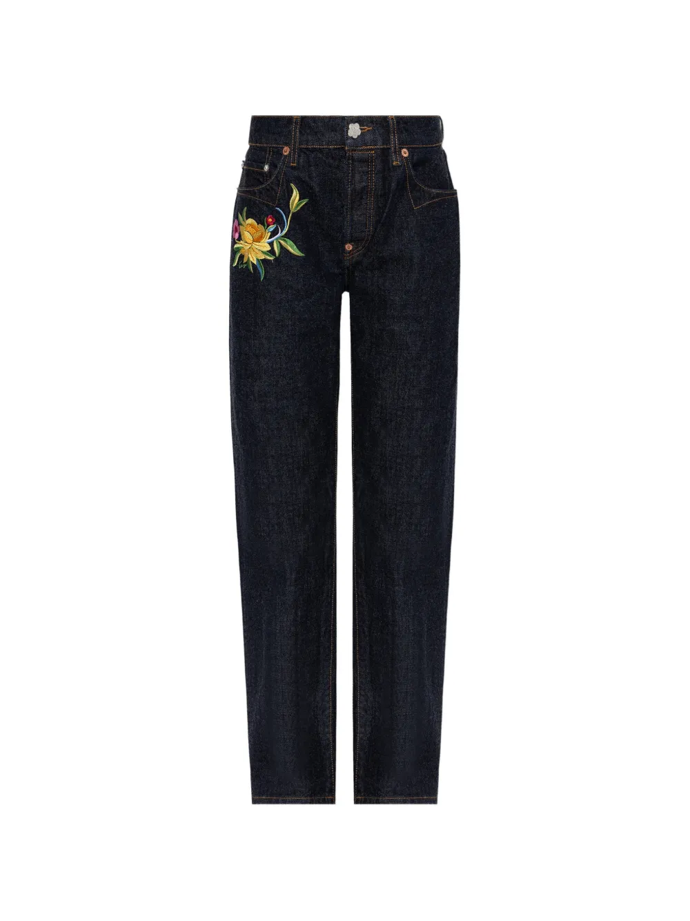 Kenzo Wildflower straight-leg~cotton trousers - Blu