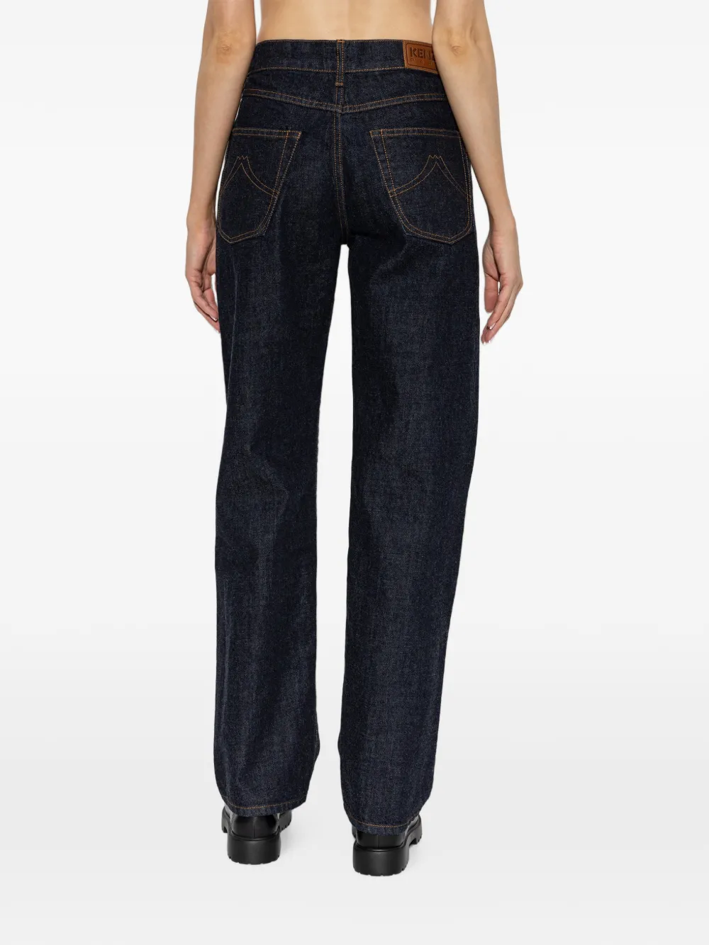 Kenzo Wildflower straight-leg~cotton trousers Blauw