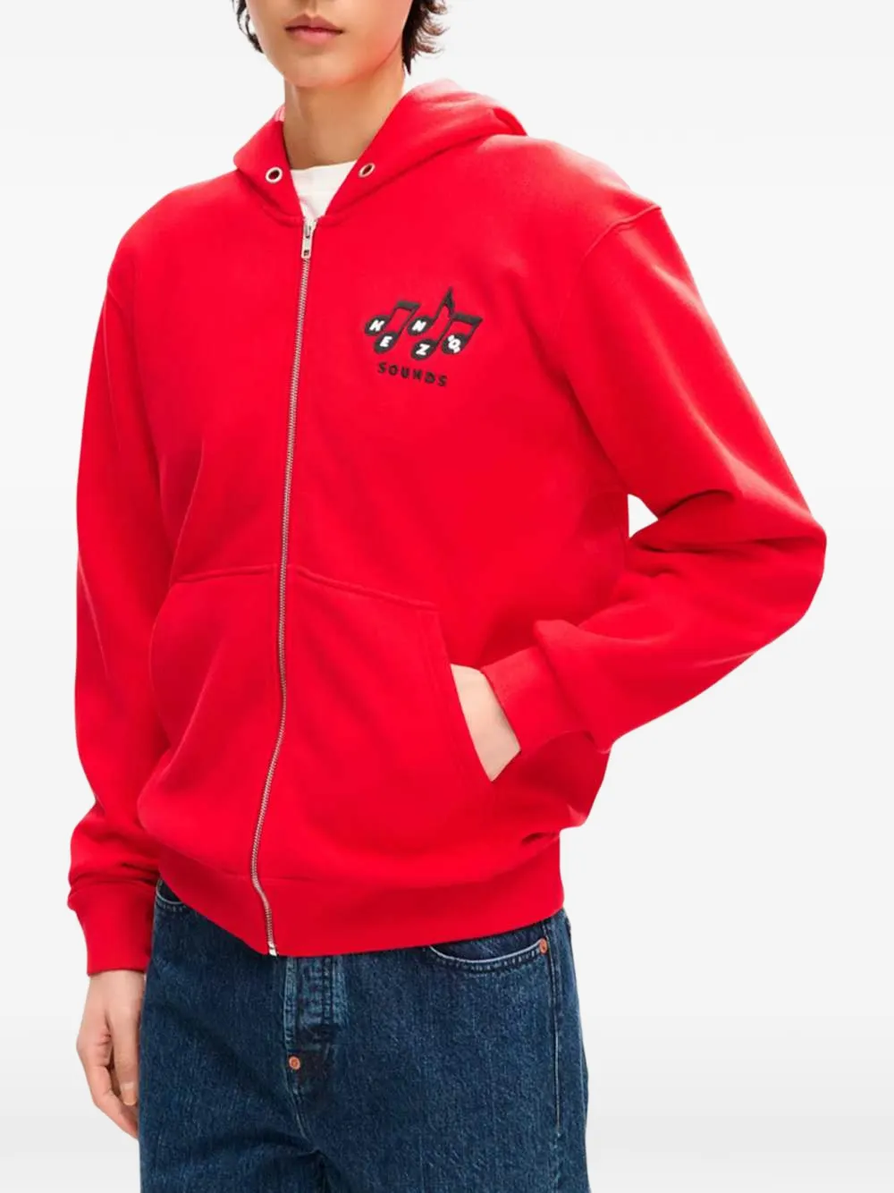 Kenzo Sounds hoodie met rits Rood