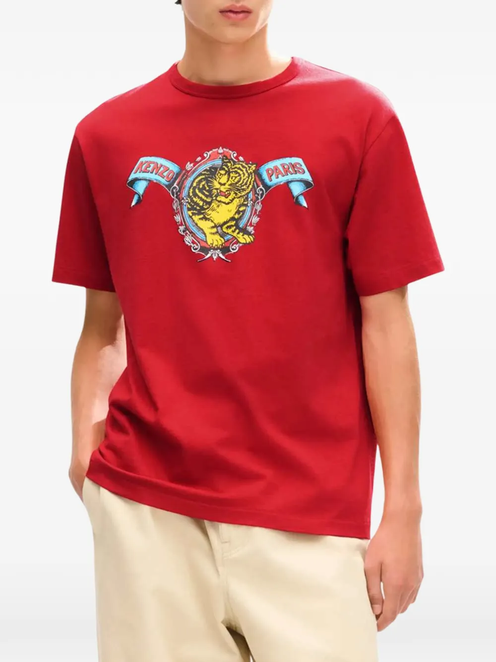 Kenzo Jumping Tiger katoenen T-shirt Rood