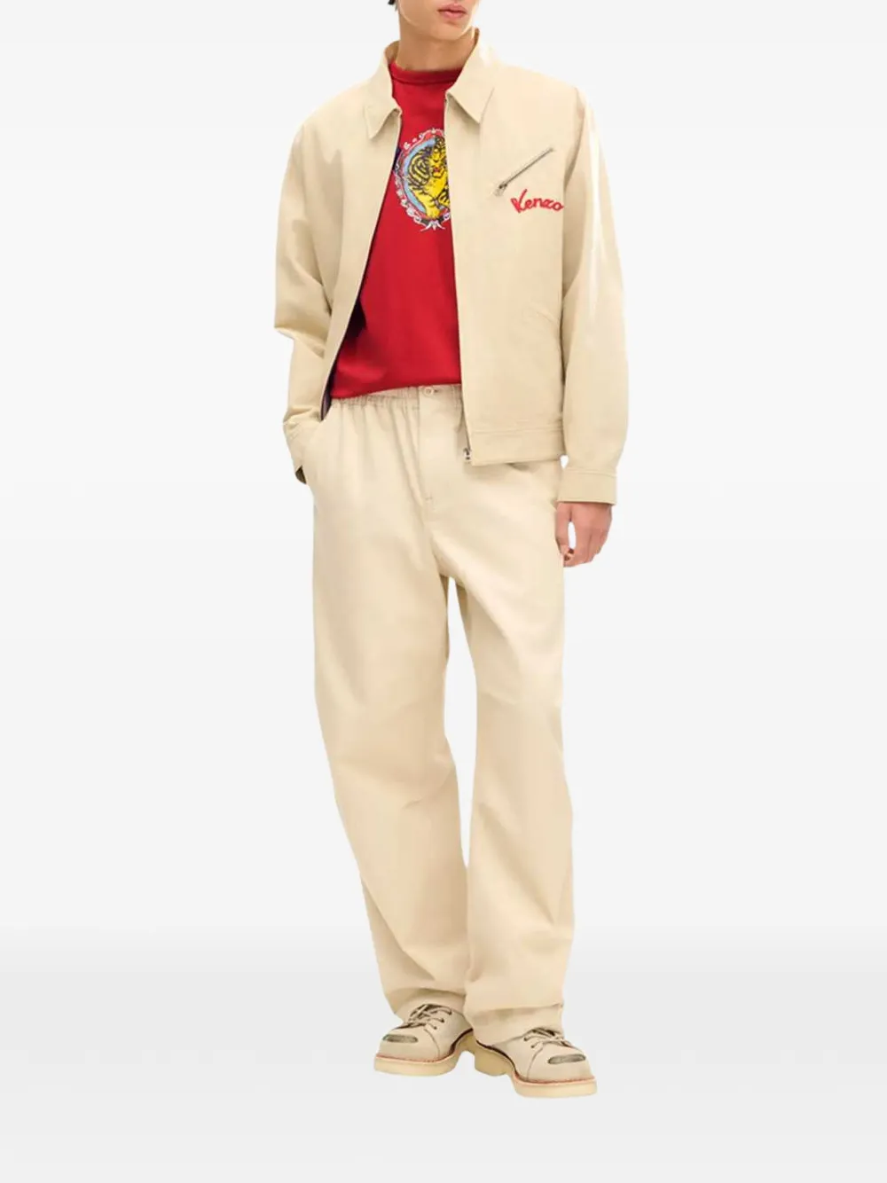 Kenzo Jumping Tiger katoenen T-shirt Rood