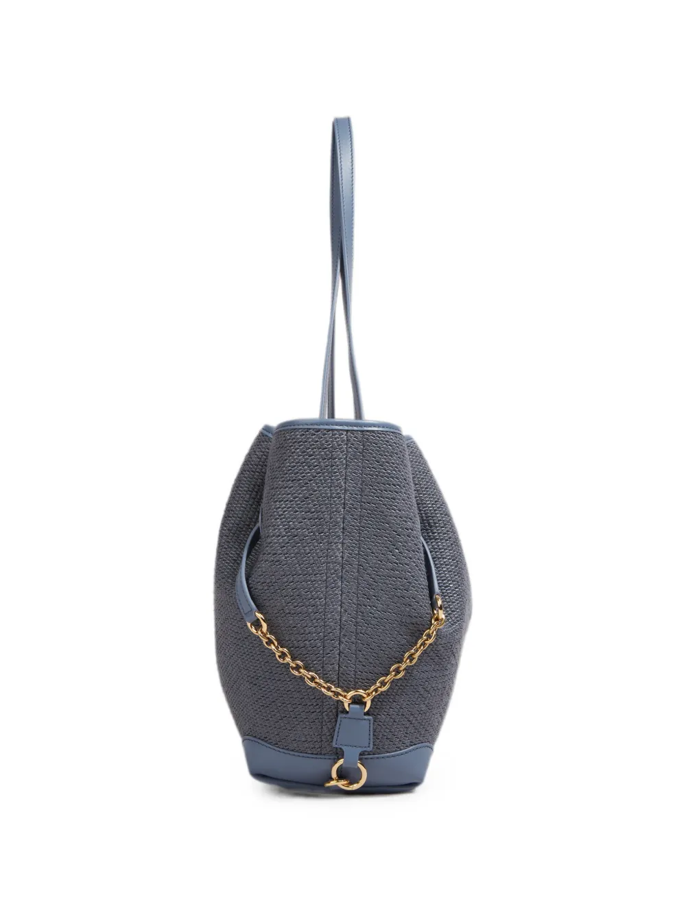 Chloé Clover dubbele shopper van raffia-effect vezels Blauw