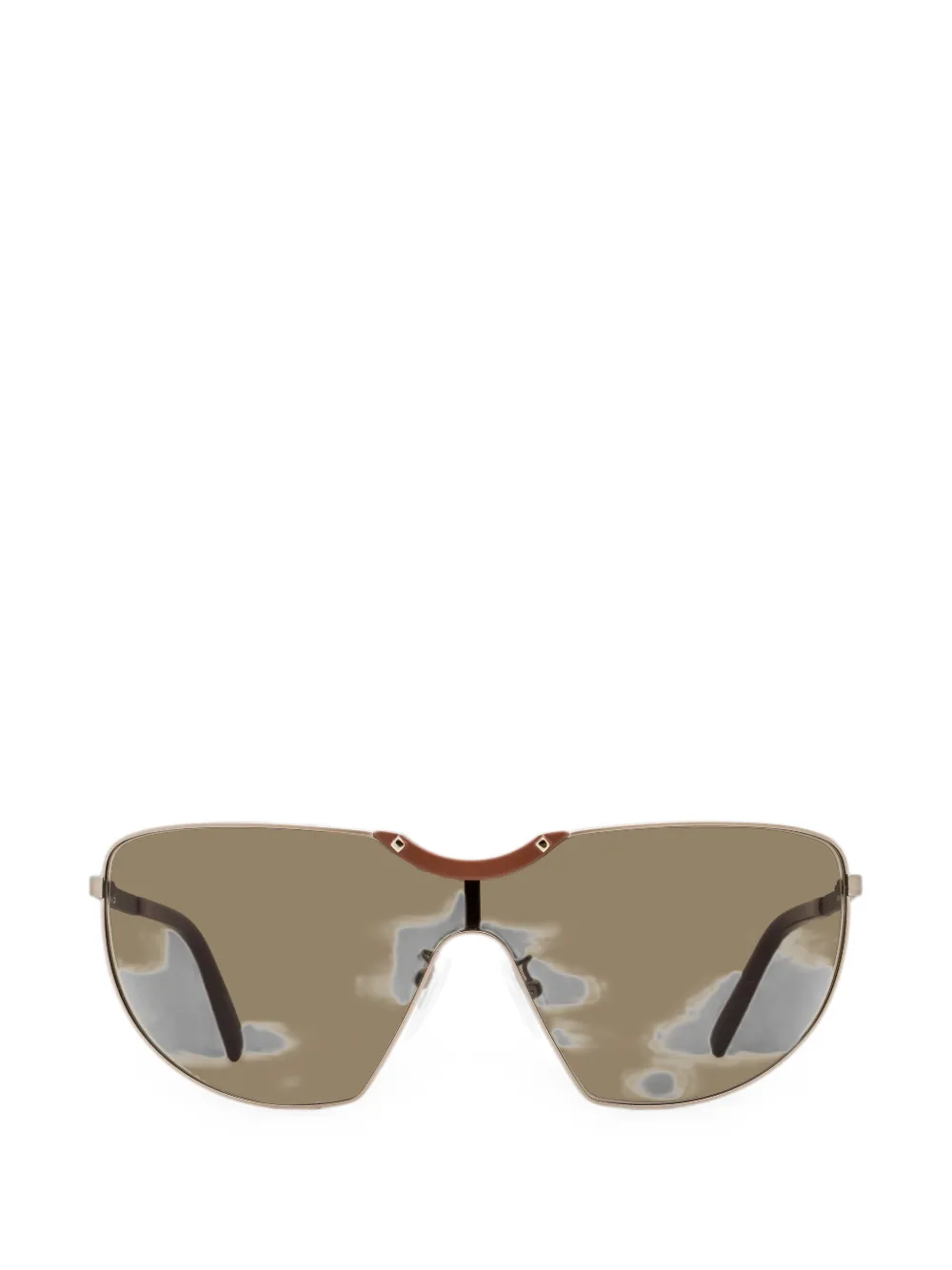 MCM stud-embellished shield sunglasses - Gold
