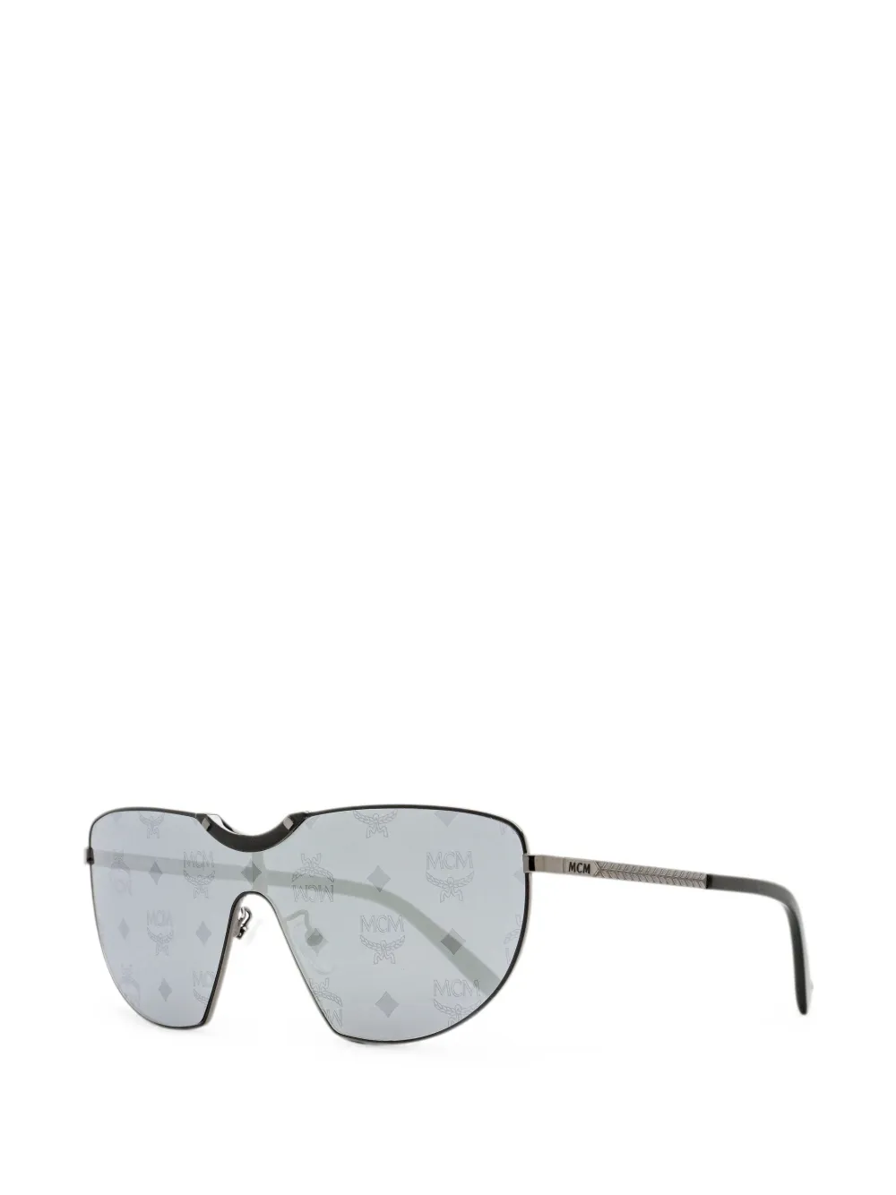 MCM Shield-zonnebril met monogram-print Grijs