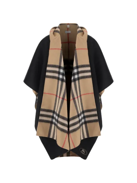 Burberry Check-pattern hooded reversible cape
