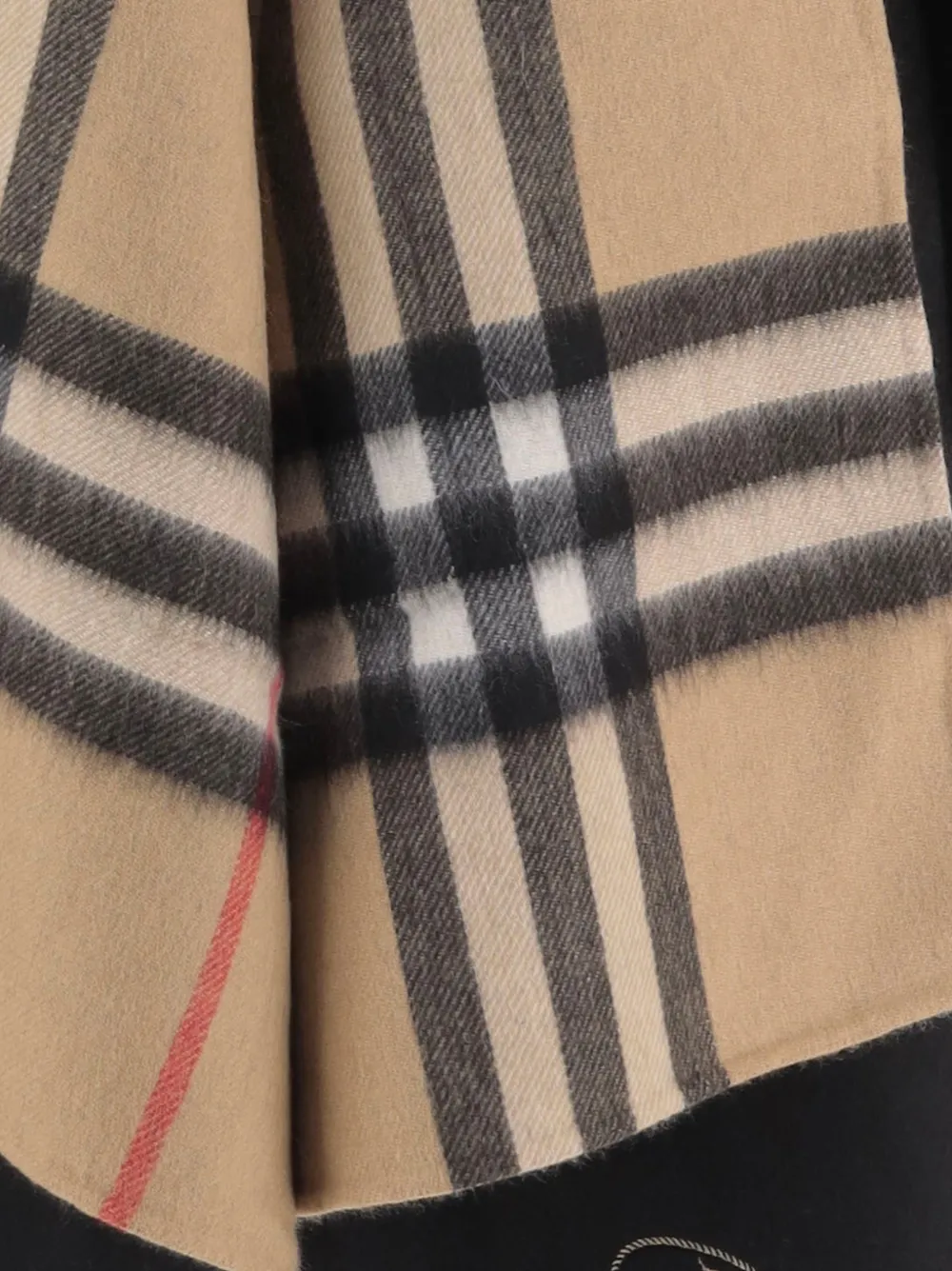 Burberry Check-pattern hooded reversible cape Zwart