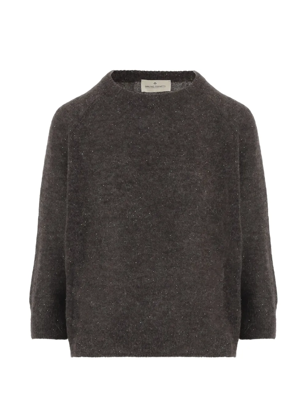 Bruno Manetti sequin-embellished crew-neck sweater - Grigio