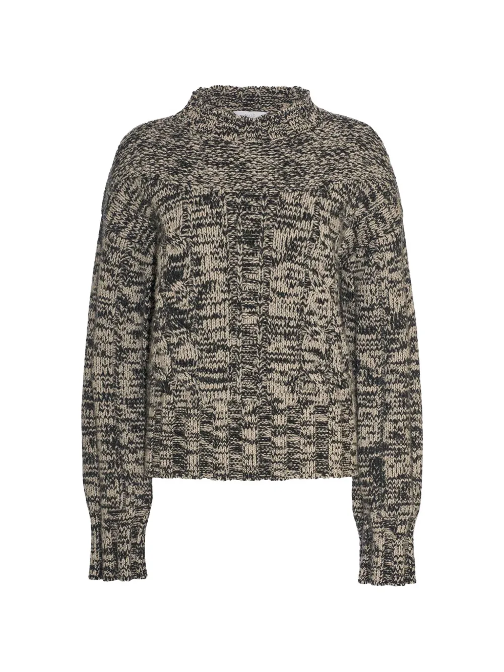 Malo cable-knit high-neck sweater - Nude