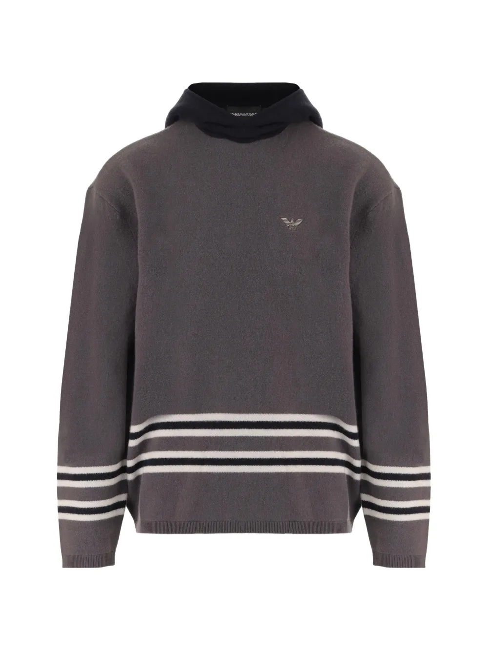 Emporio Armani logo-plaque hoodie - Grigio