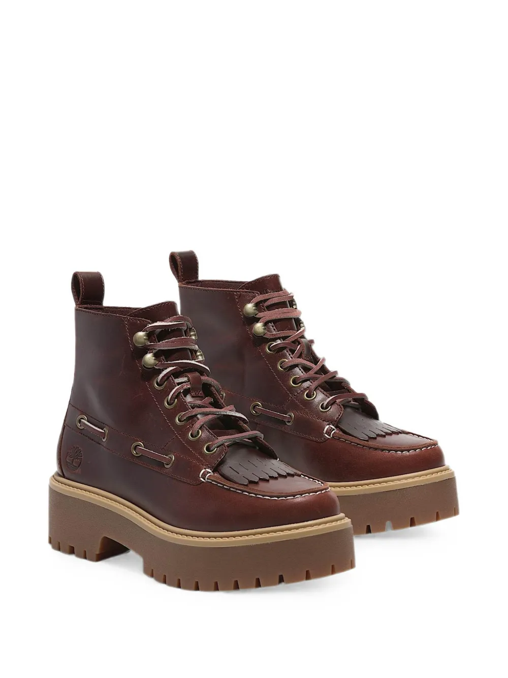 Timberland Kiltie stone street platform ankle boots Rood