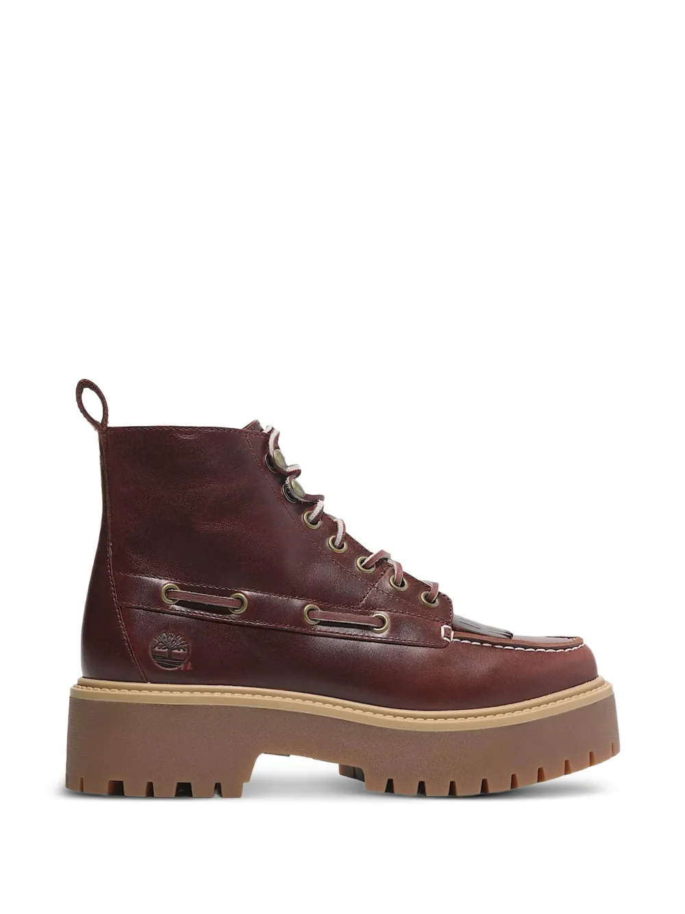 Timberland Kiltie stone street platform ankle boots Rood
