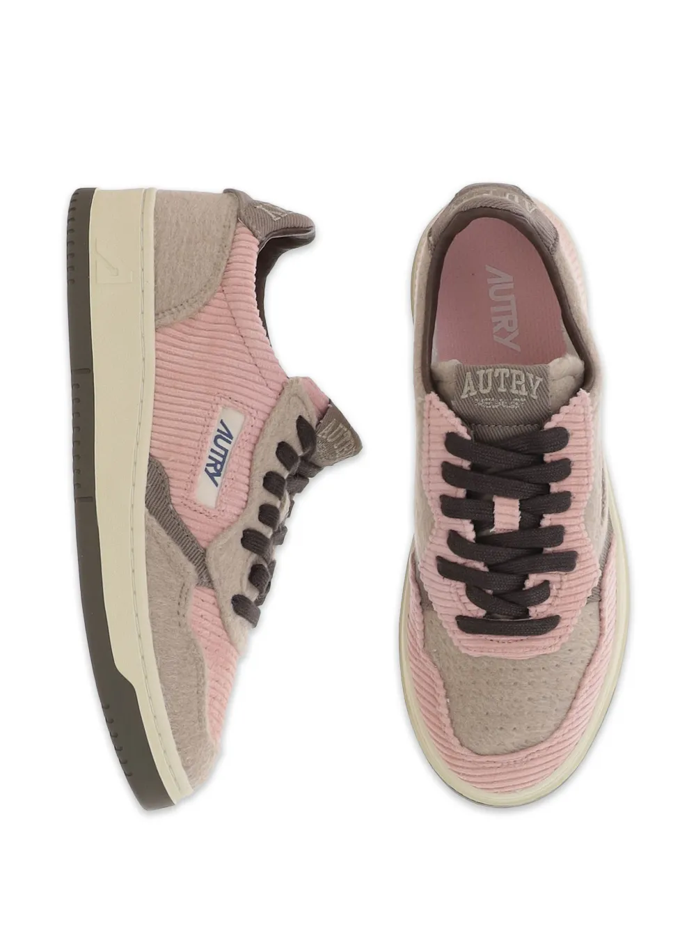 Autry corduroy panelled sneakers Roze