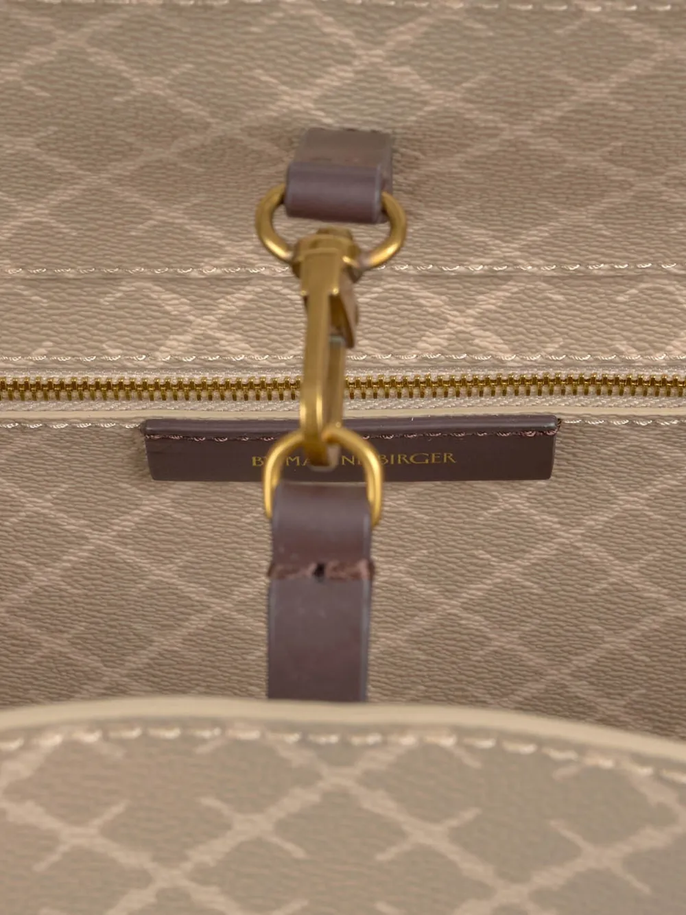 By Malene Birger Abigail shopper met geometrisch patroon Beige