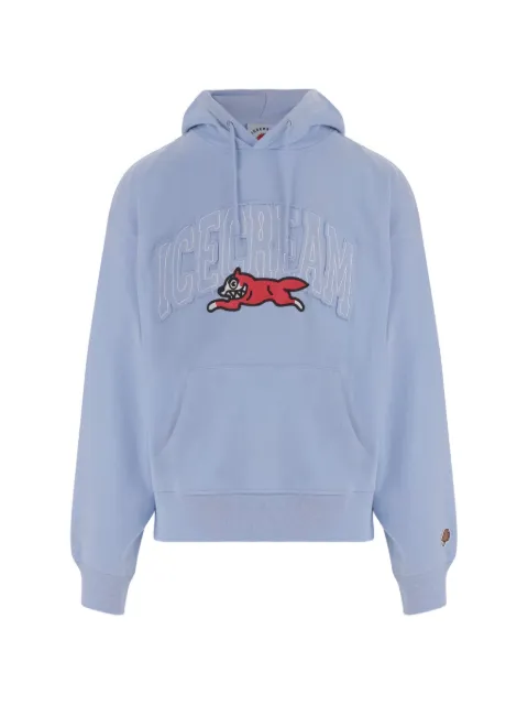 ICECREAM College Appliqué Running Dog Popover graphic-print drawstring hoodie