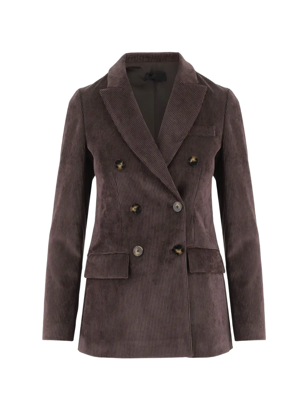 F.It double-breasted corduroy blazer - Braun