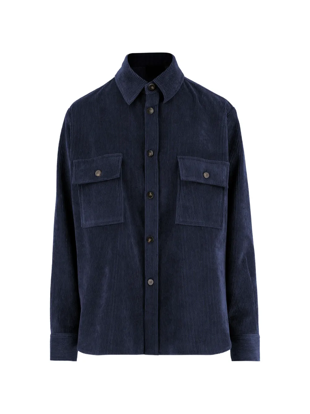 F.It corduroy-effect pocket-detail shirt - Blau