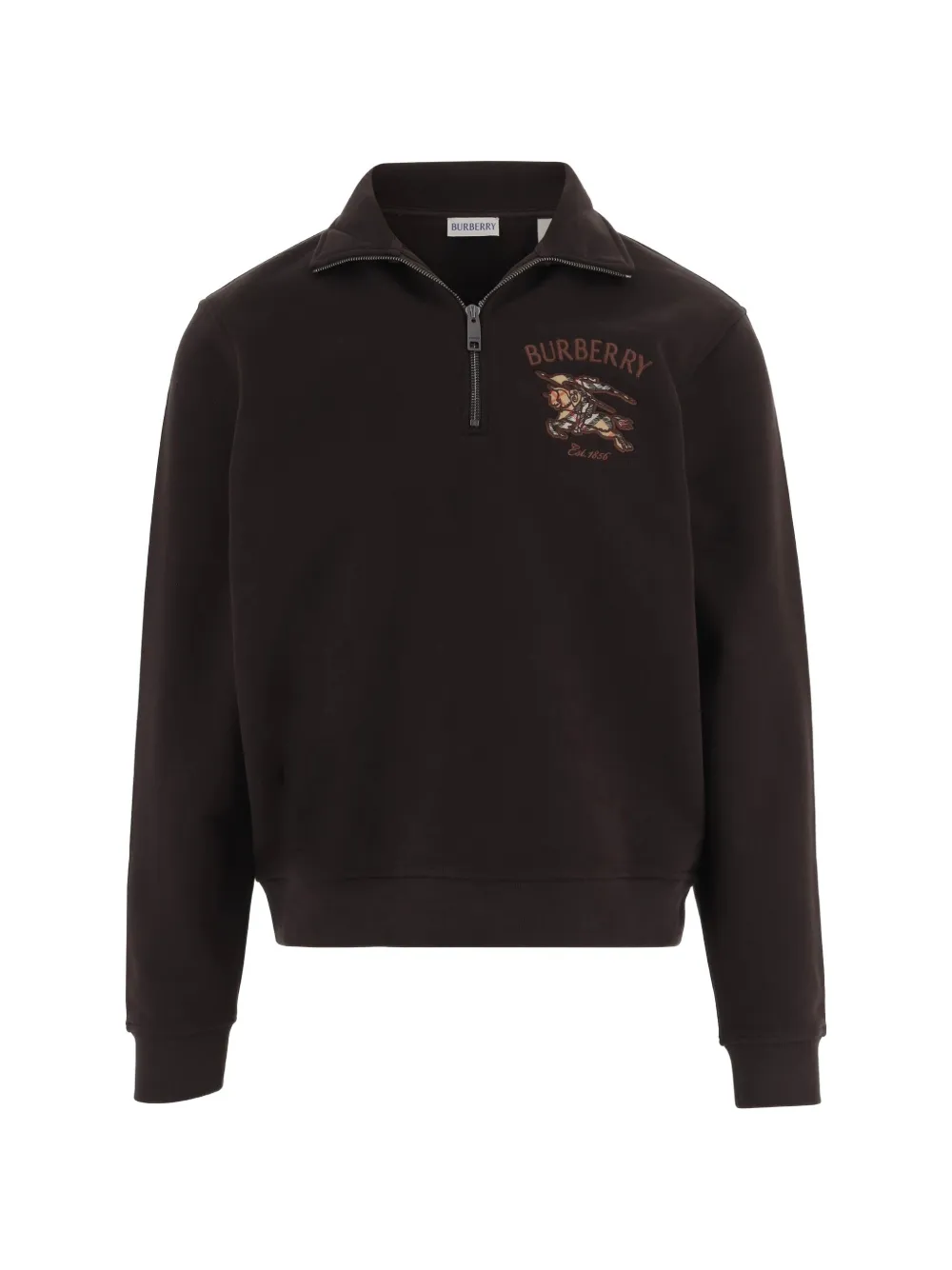 Burberry Knight Check cotton half-zip sweatshirt - Braun